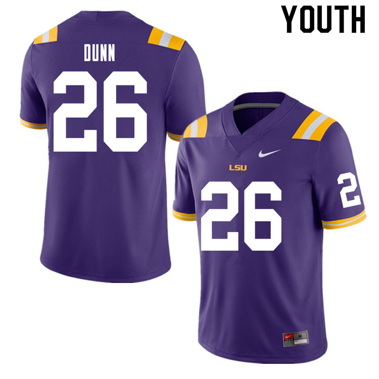 Youth #26 Keenen Dunn LSU Tigers College Football Jerseys Sale-Purple